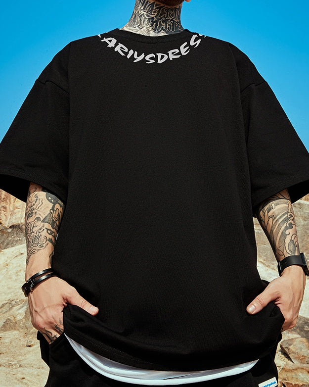 ネックロゴアーチデザイン半袖Tシャツ U2160