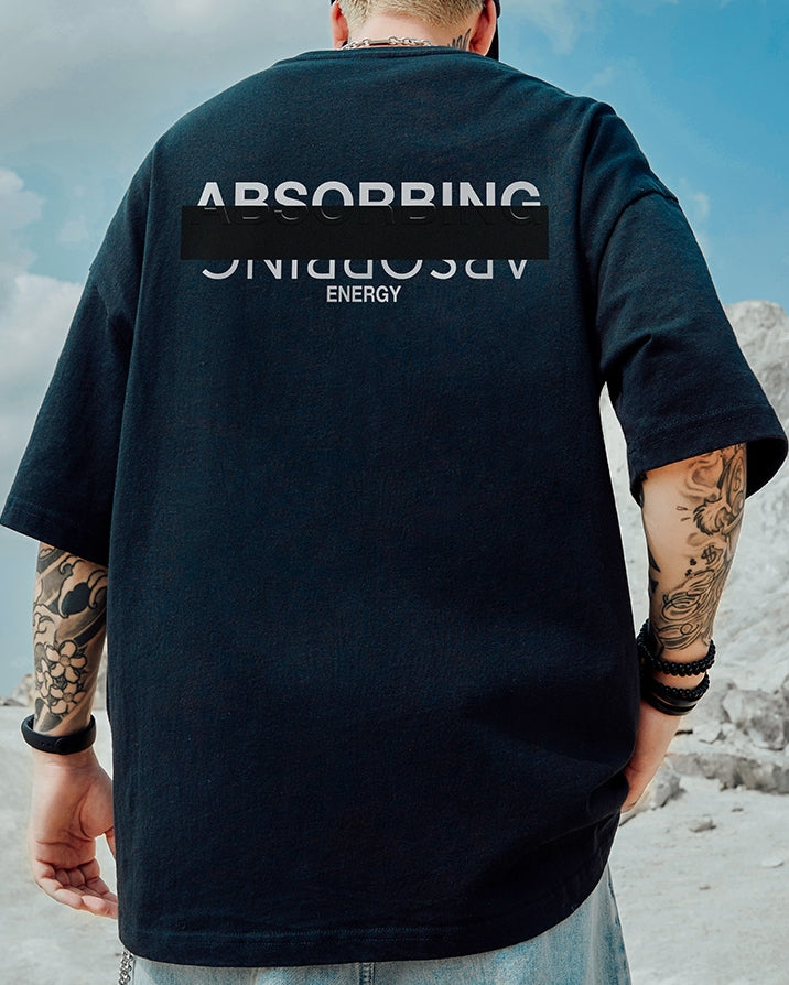 ブラックアウトロゴデザイン半袖Tシャツ U2142