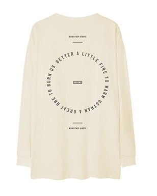 サークルロゴタイポグラフィ長袖Tシャツ U2365