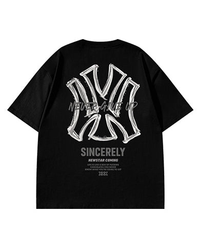 グラフィティロゴバックプリント半袖Tシャツ U2129