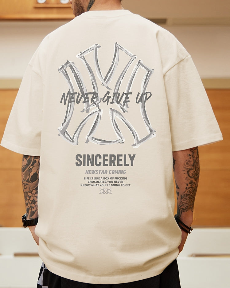 グラフィティロゴバックプリント半袖Tシャツ U2129