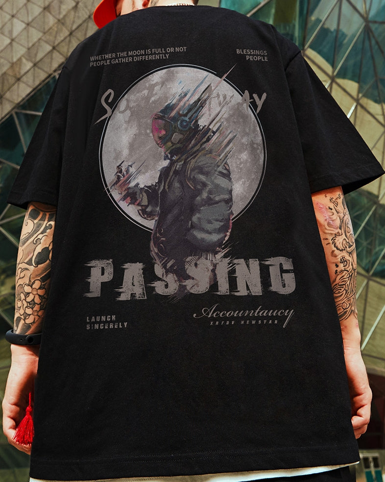 ダークアートフォトグラフィック半袖Tシャツ U2150