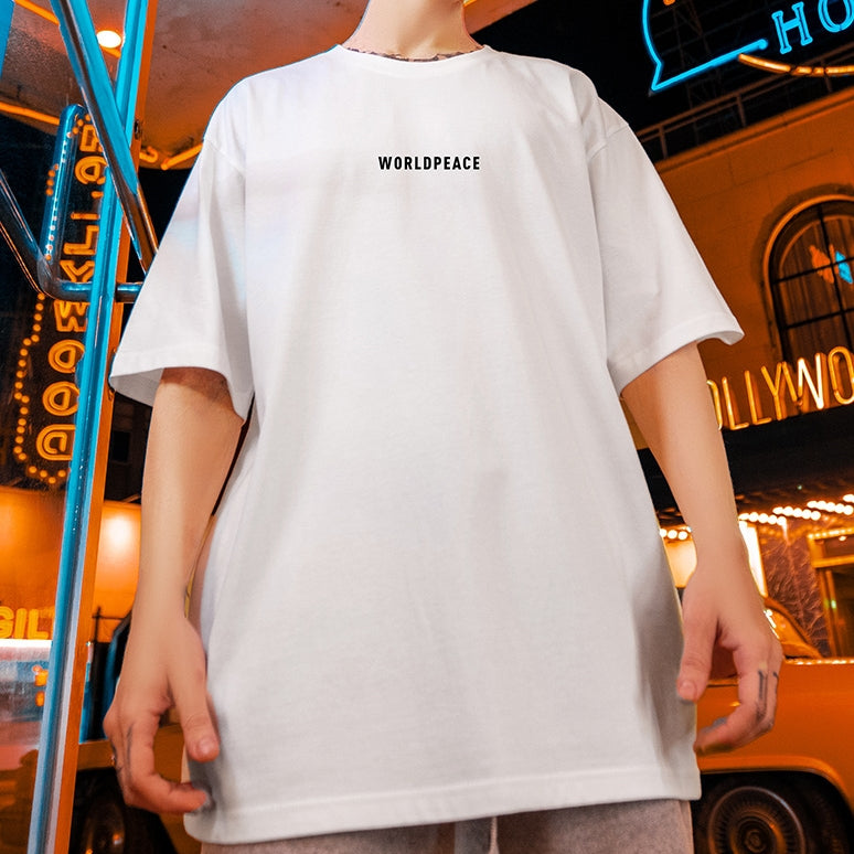 リングレタープリント半袖Tシャツ U1670