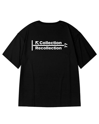 モノクロテキストアート半袖Tシャツ U2200