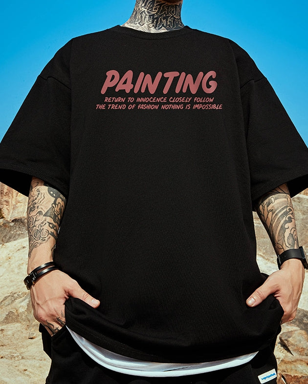 ピンクロゴメッセージプリント半袖Tシャツ U2162