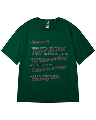 ラバーズテキストタイポグラフィTシャツ U2318