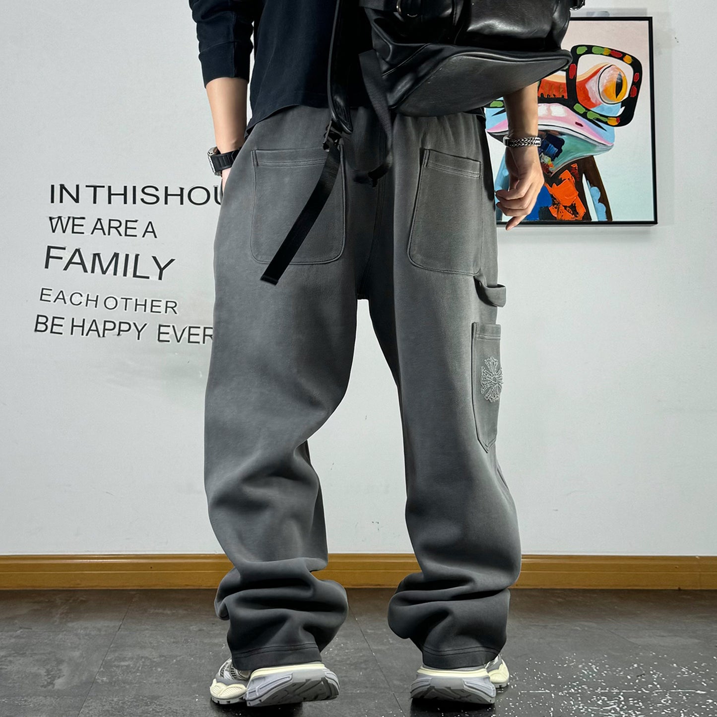 ウォッシュ ルーズ ドローストリング スウェットパンツ U2018