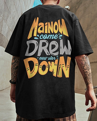 ポップグラフィックバックプリント半袖Tシャツ U2307