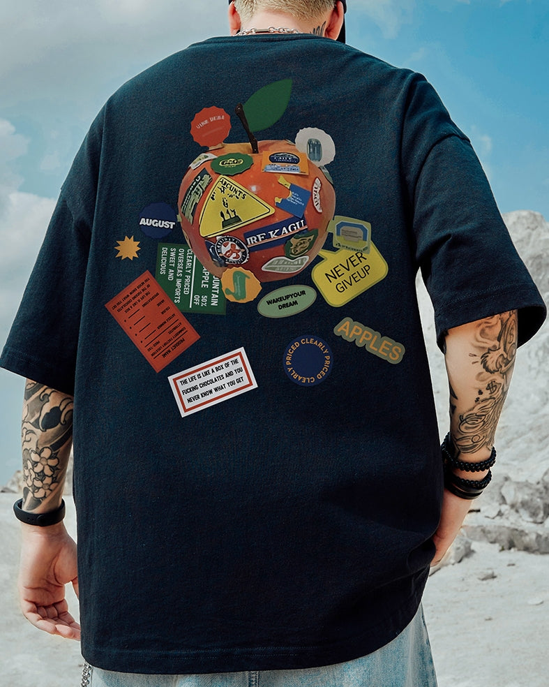 ポップアイコンコラージュプリント半袖Tシャツ U2164
