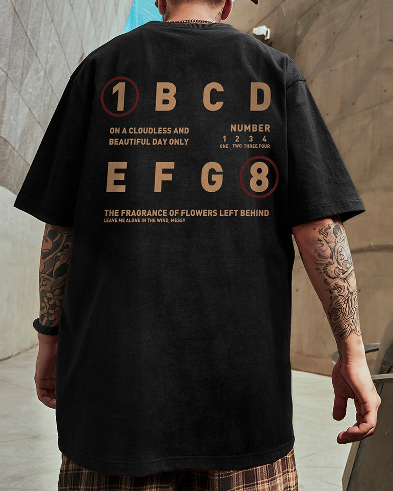 ナンバーアンドレターズデザイン半袖Tシャツ U2133