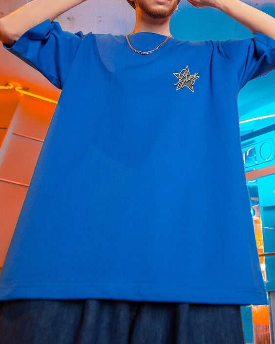 スターグリッターバックプリント半袖Tシャツ U2479