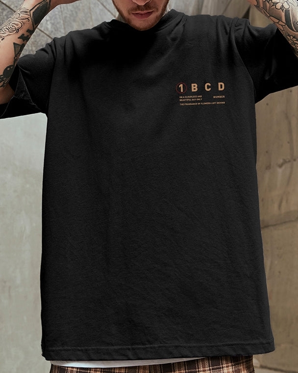 ナンバーアンドレターズデザイン半袖Tシャツ U2133
