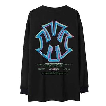 ストリートバックプリント長袖Tシャツ U2279