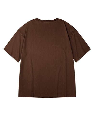 ドロップアートタイポグラフィ半袖Tシャツ U2236