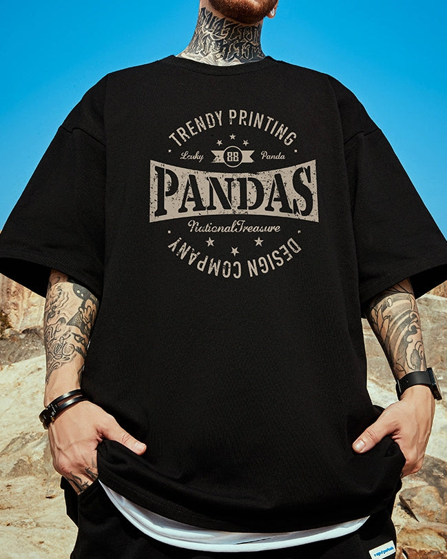 レトロスタイルエンブレム半袖Tシャツ U2137