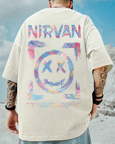 カラフルスマイルバックプリントTシャツ U2127