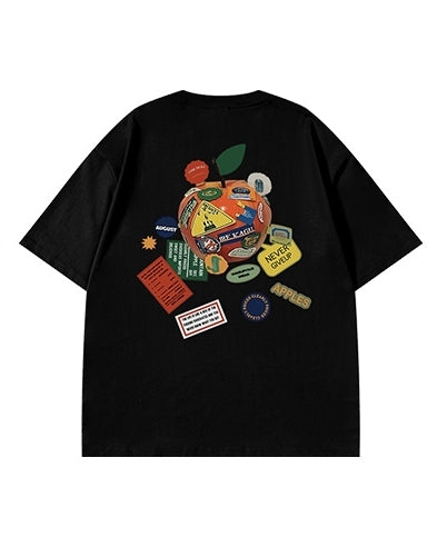 ポップアイコンコラージュプリント半袖Tシャツ U2164