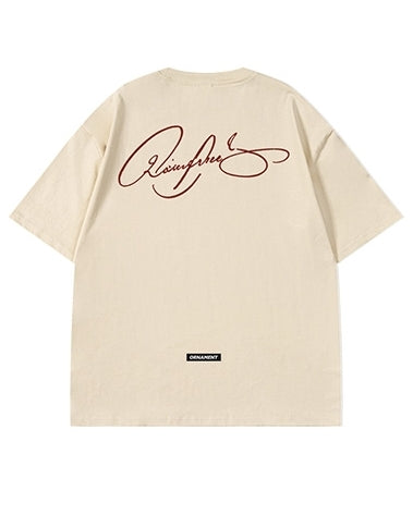 スクリプトロゴバックプリント半袖Tシャツ U2141