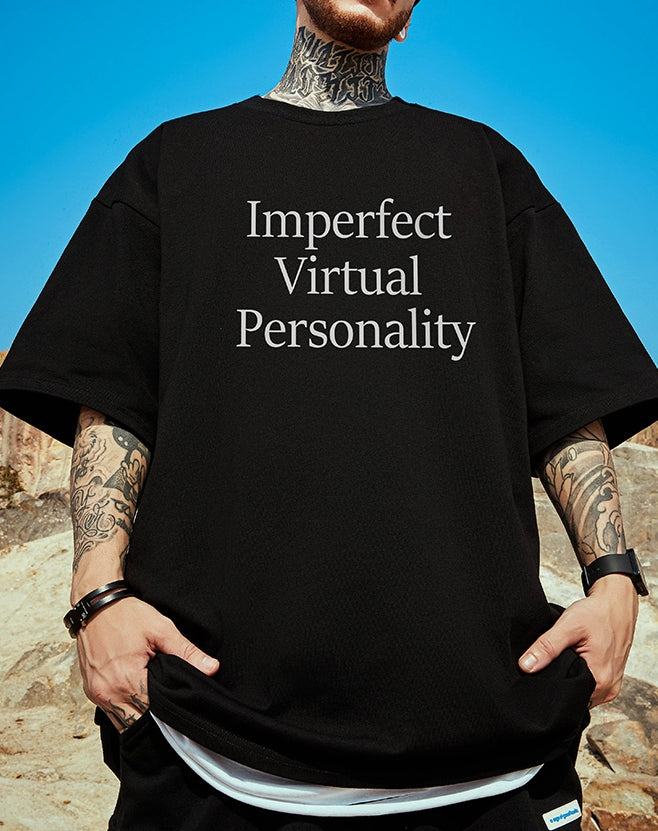 レターフロントプリント半袖Tシャツ U2113