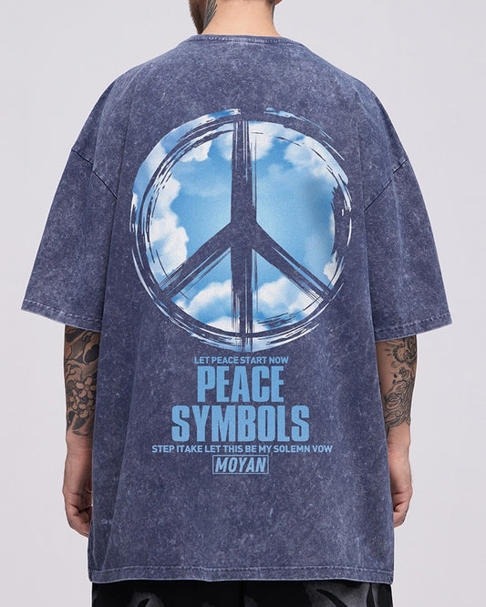 ピースグラフィックデザイン半袖Tシャツ U2245