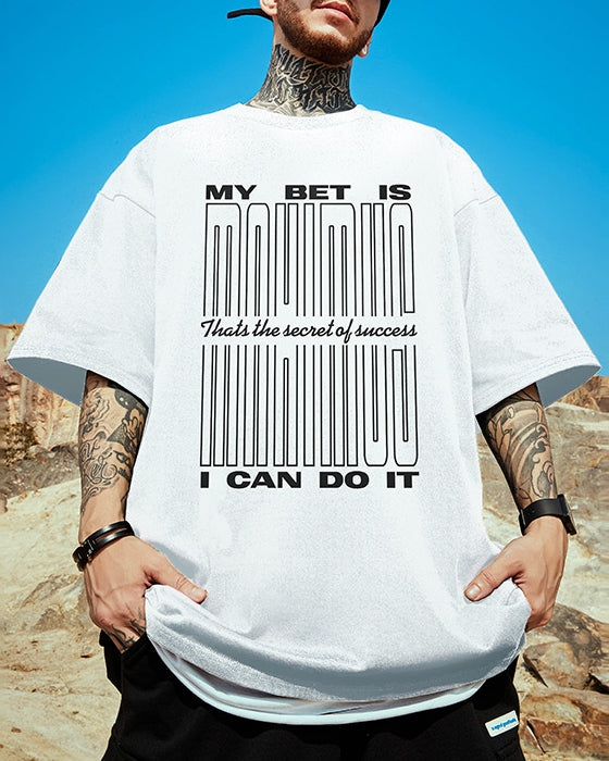 タイポグラフィデザインステートメント半袖Tシャツ U2157