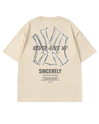 グラフィティロゴバックプリント半袖Tシャツ U2129