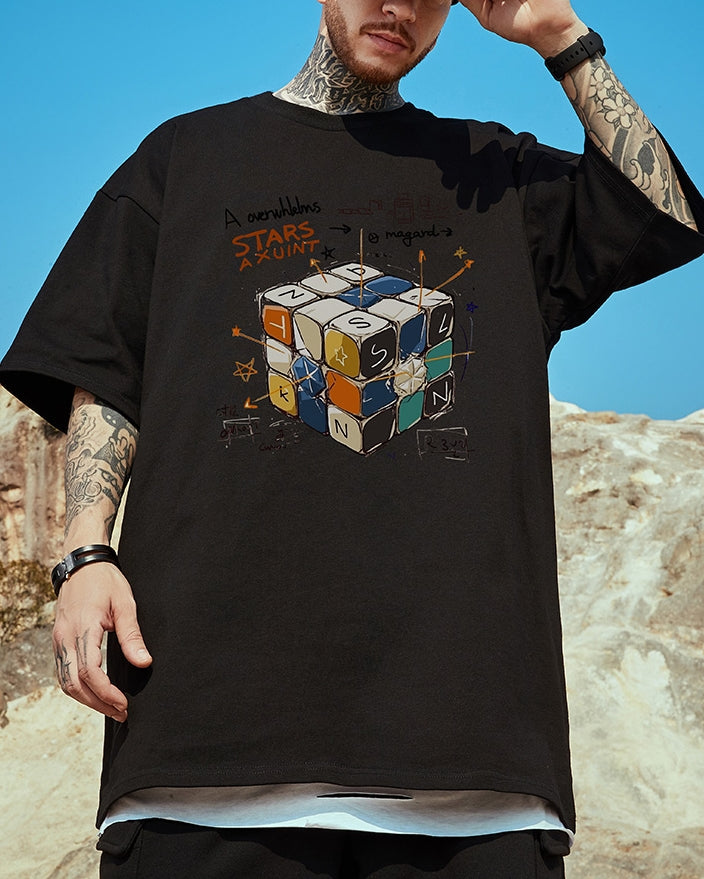 キューブプリント半袖Tシャツ U2114