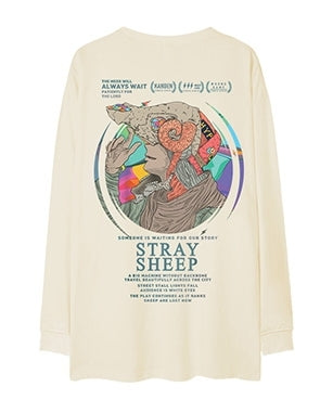 カラフルシンボルヒューマンモチーフ長袖Tシャツ U2366