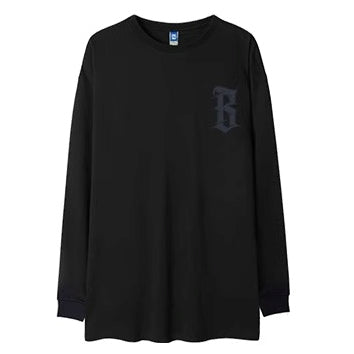 フロントポイントデザインルーズ長袖Tシャツ U2274