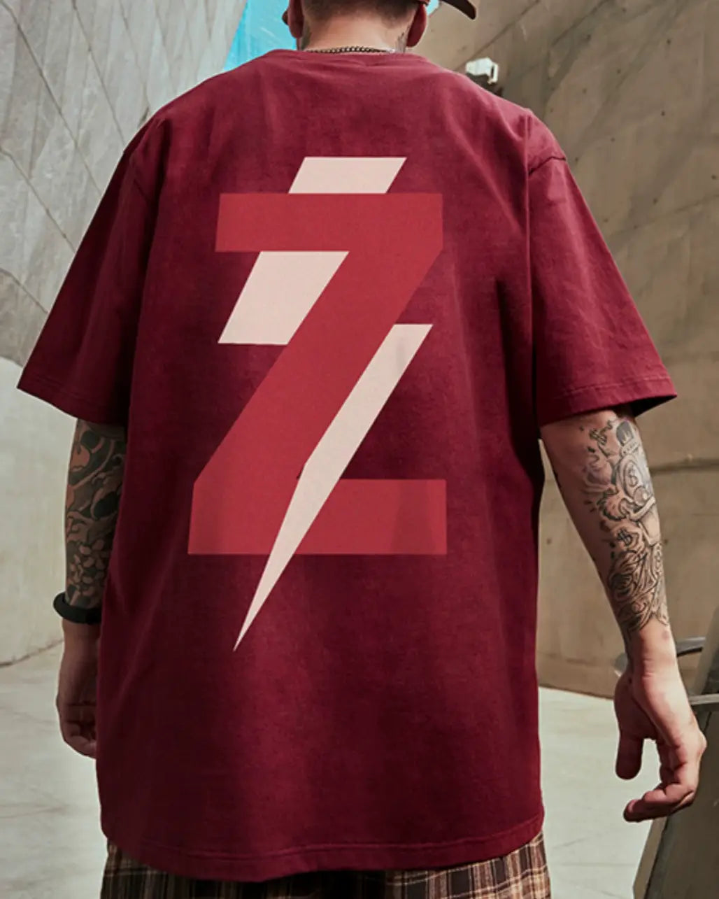 ボルテージグラフィックバックプリント半袖Tシャツ U2256