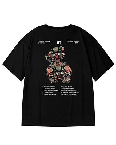 トライバルテイストカラフルバックプリント半袖Tシャツ U2329