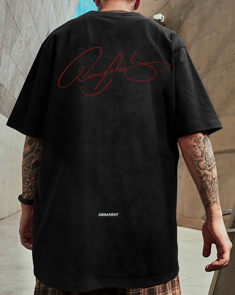 スクリプトロゴバックプリント半袖Tシャツ U2141