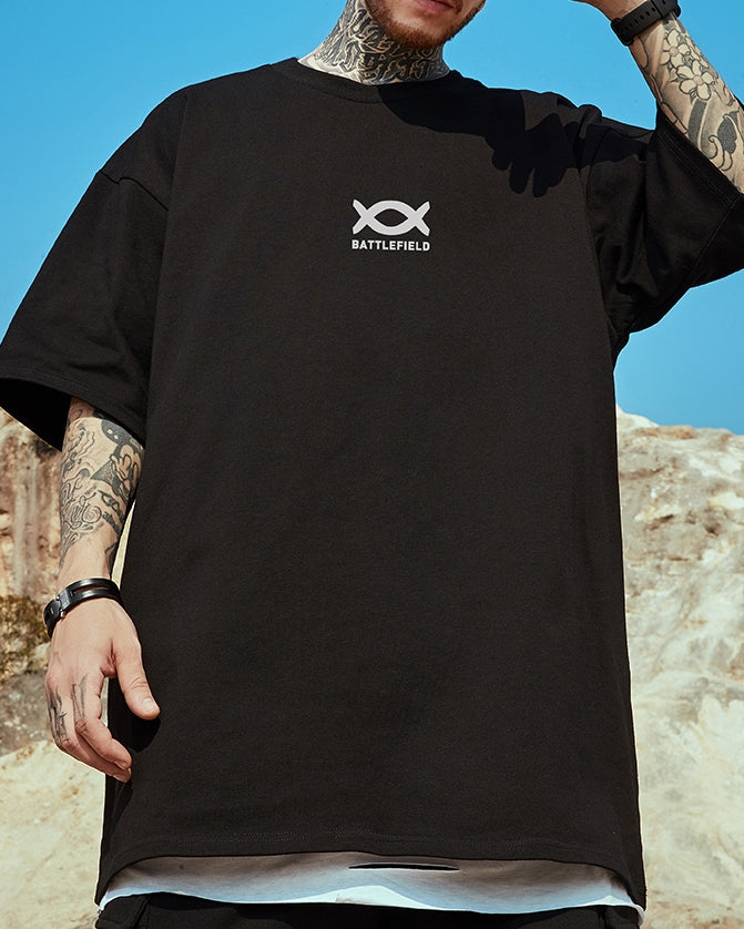 バトルフィールドグラフィック半袖Tシャツ U2169