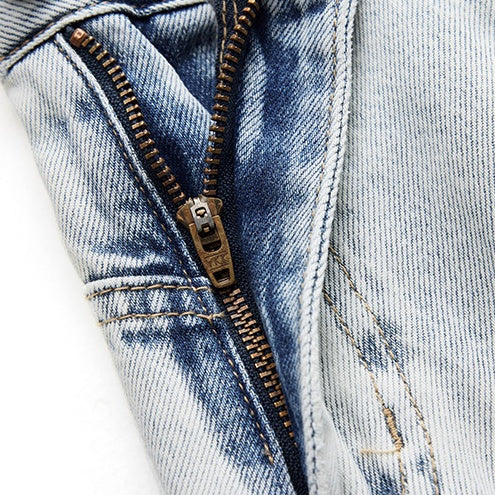 【OUTLET/即納】アシンメトリーサイドジップデニムパンツ U2363
