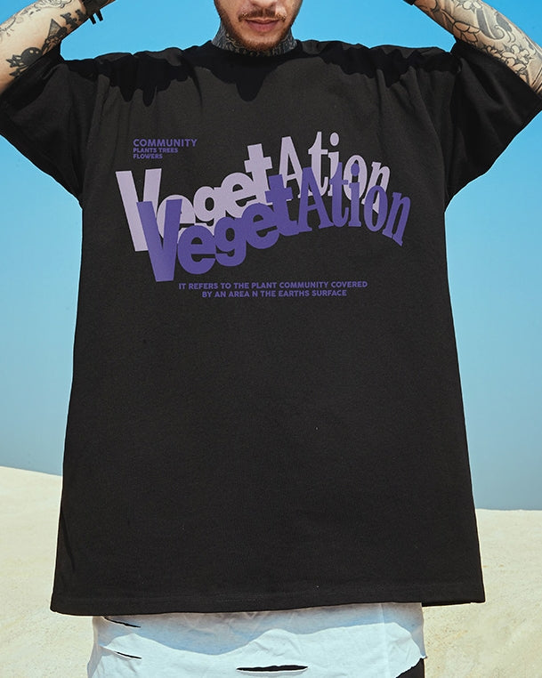 ストリートグラフィックフロントプリント半袖Tシャツ U2322