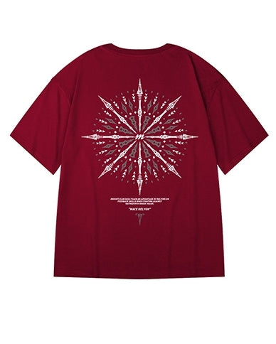 アローシンメトリーグラフィック半袖Tシャツ U2238
