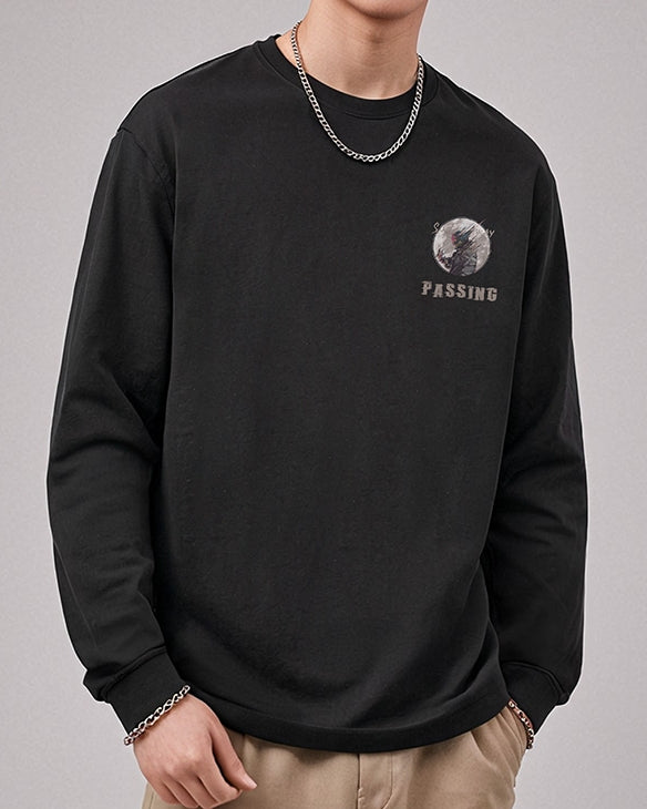 ムーンスペースグラフィック長袖Tシャツ U2371