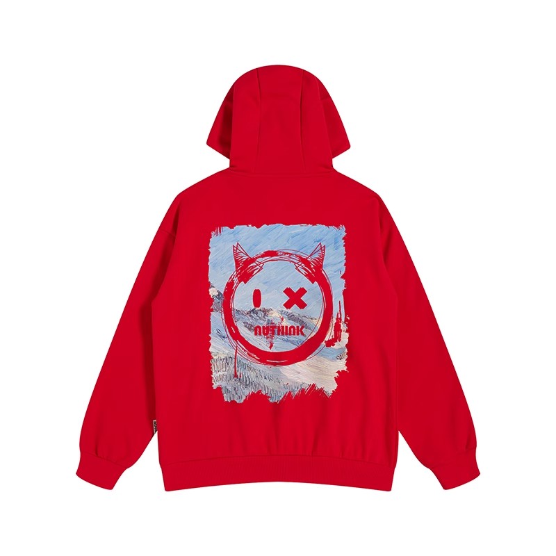 スマイルデビルマウンテンプリントパーカー U1466