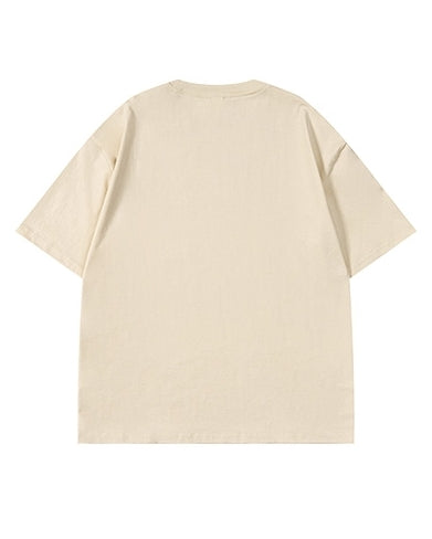 アブストラクトフェイス半袖Tシャツ U2179