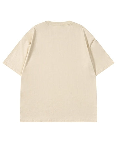 コミカルフェイスプリント半袖Tシャツ U2176