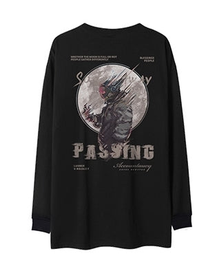 ムーンスペースグラフィック長袖Tシャツ U2371