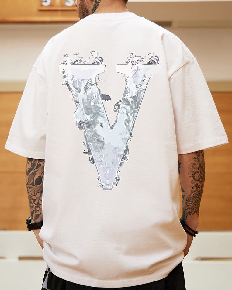 フォグレターグラフィックアート半袖Tシャツ U2191