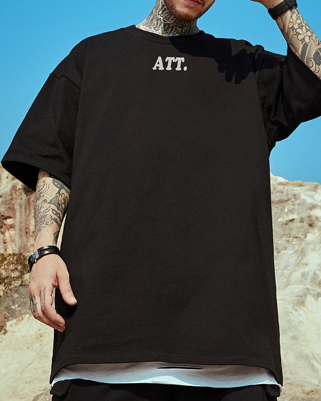 フロントポイントタイポグラフィ半袖Tシャツ U2153