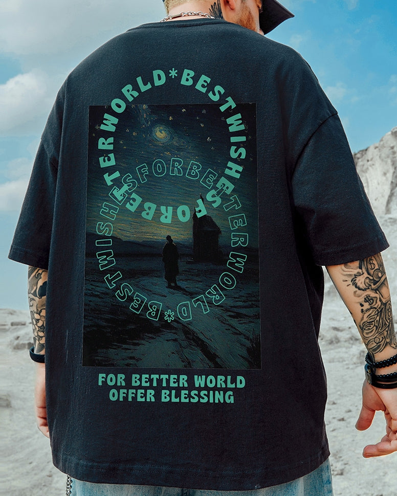 ビジュアルワードコンセプト半袖Tシャツ U2259