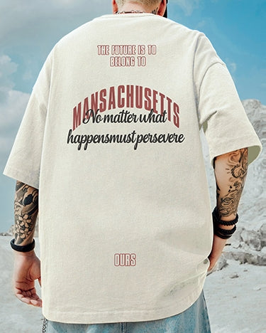 アーチロゴメッセージバックプリント半袖Tシャツ U2135