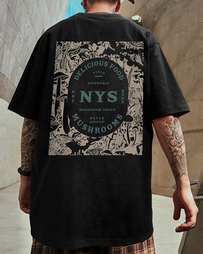 アートテイストグラフィックデザイン半袖Tシャツ U2177