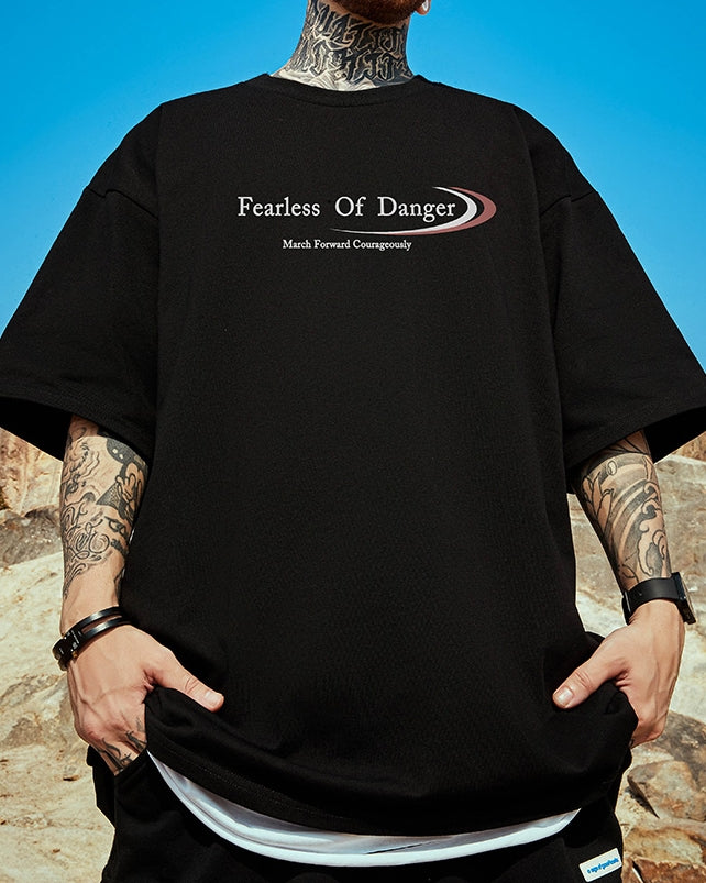 コートスタイルモチーフプリント半袖Tシャツ U2152