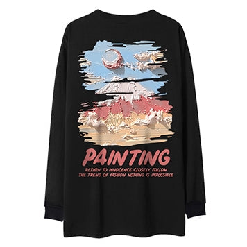 ペインティング長袖Tシャツ U2271