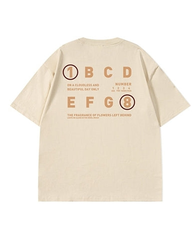 ナンバーアンドレターズデザイン半袖Tシャツ U2133