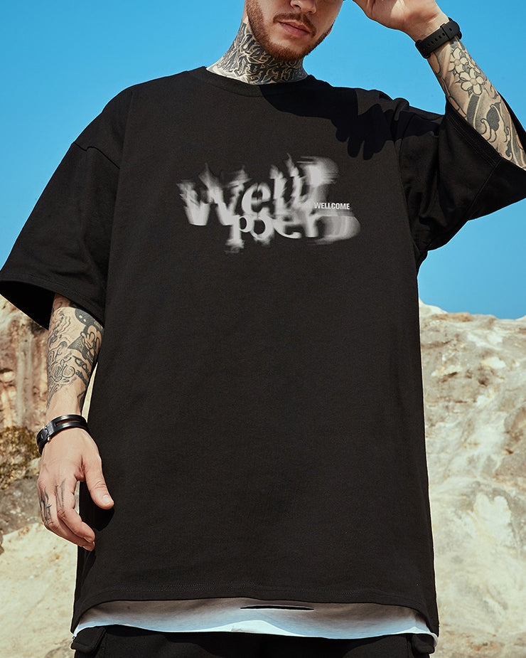 ブラータイポグラフィフロント半袖Tシャツ U2210